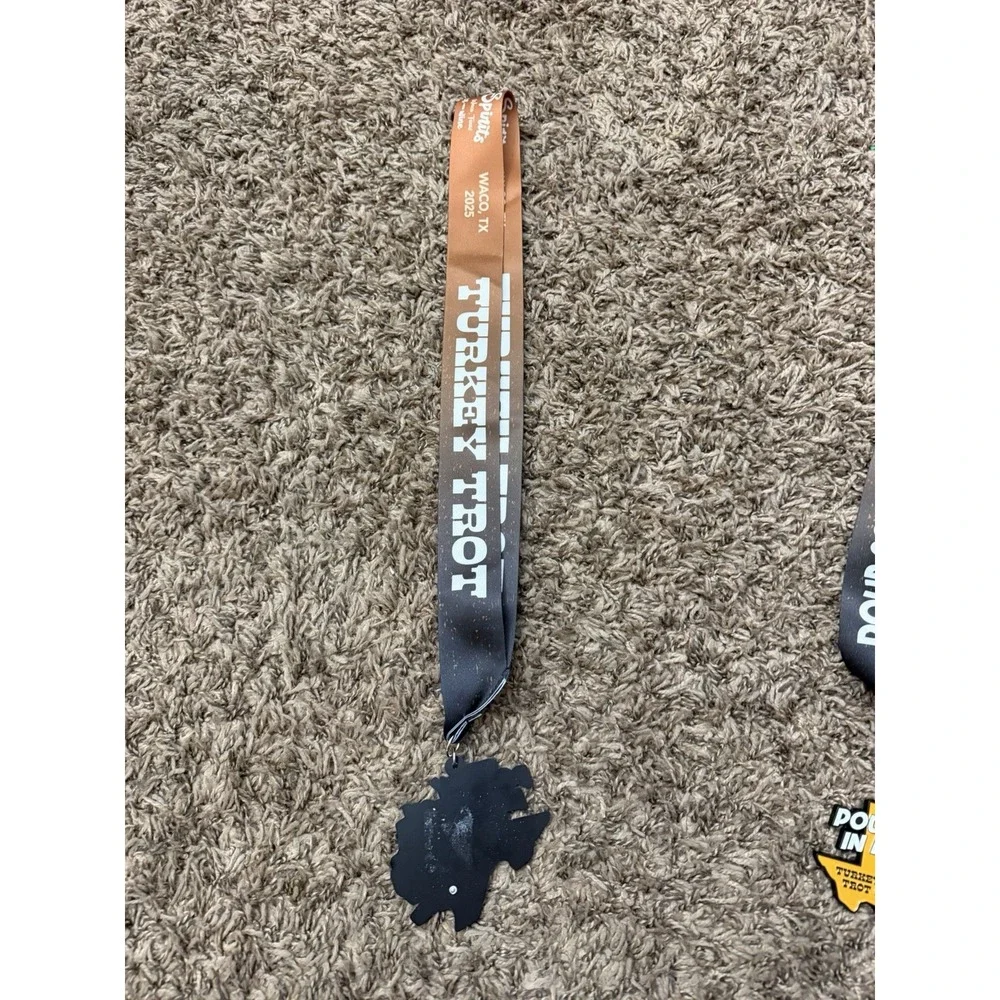Poultry in Motion Turkey Trot 5k Finisher Medal Waco Texas 2025